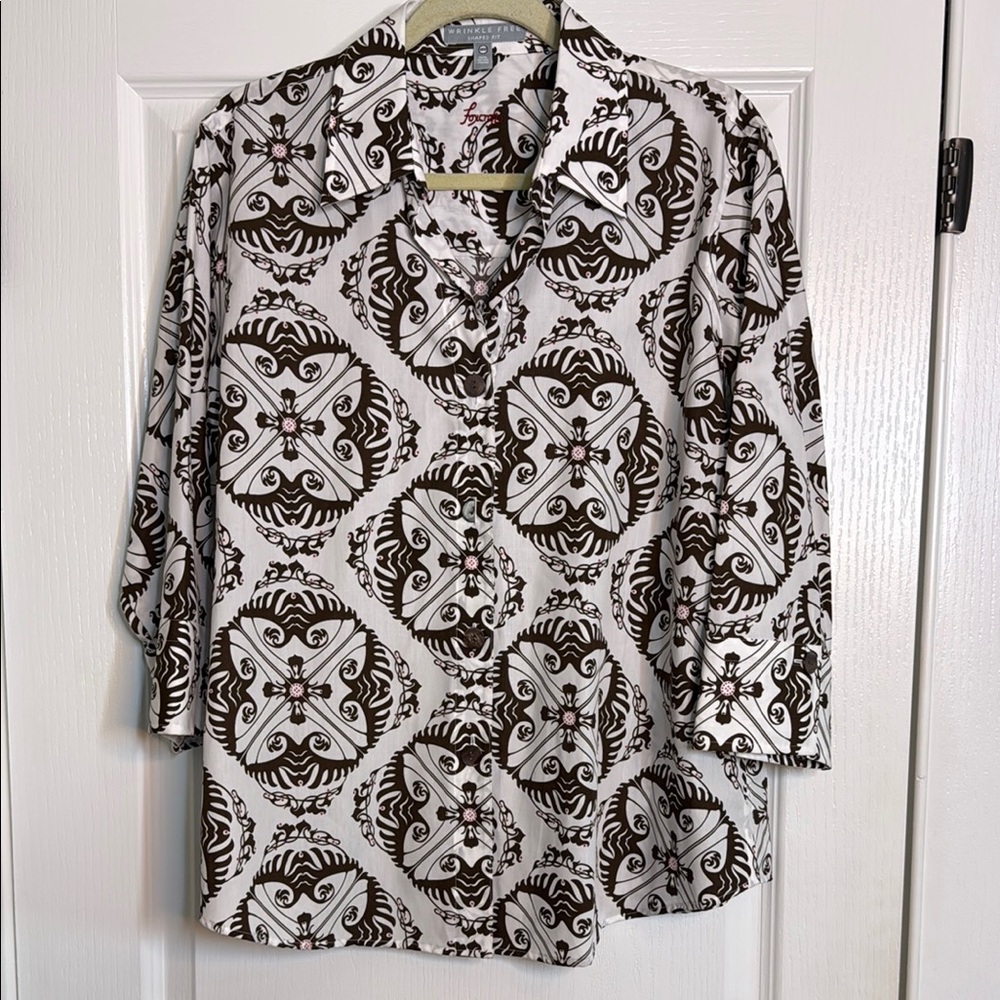 Stylish Brown and White Women's Top